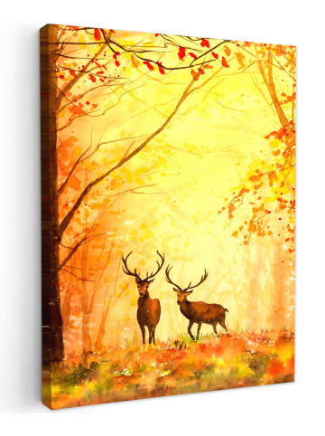 MuchoWow Leinwand Bilder Herbsthirsche
