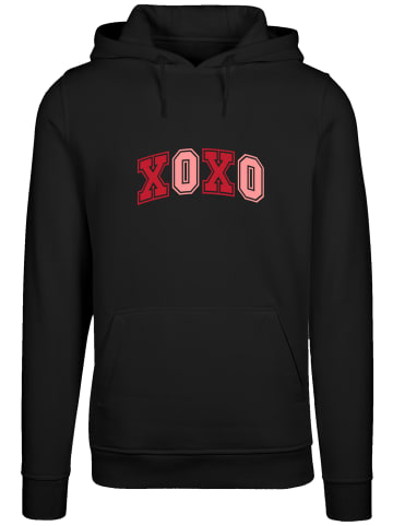 F4NT4STIC Hoodie xoxo Varsity College Style Valentinstag in schwarz