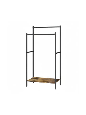 relaxdays Handtuchständer in Dunkelbraun/ Schwarz - (B)42 x (H)81,5 x (T)24 cm