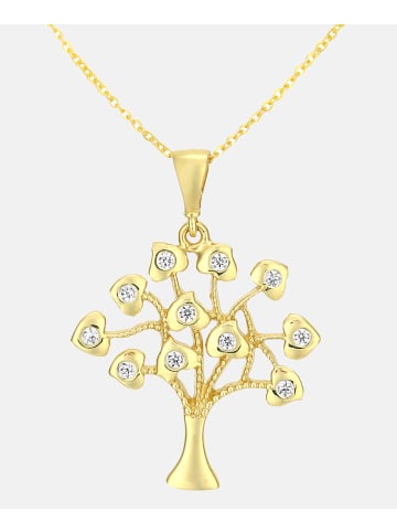 Diamant L'éternel Halskette mit Anhänger aus 375 Gelbgold mit Zirkonia