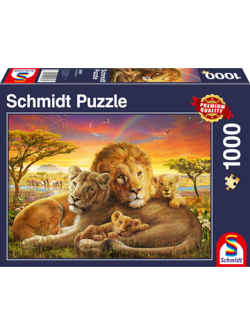 Schmidt Spiele Kuschelnde Löwenfamilie (Puzzle) | Erwachsenenpuzzle 1.000 Teile
