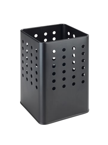 Wenko Behälter für Besteck und Küchenhelfer in Schwarz, 11,5 x 16,5 x 11,5 cm