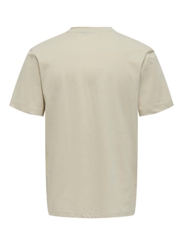Only&Sons T-Shirt 2er-Set Rundhals Kurzarm in Dunkelblau-Beige