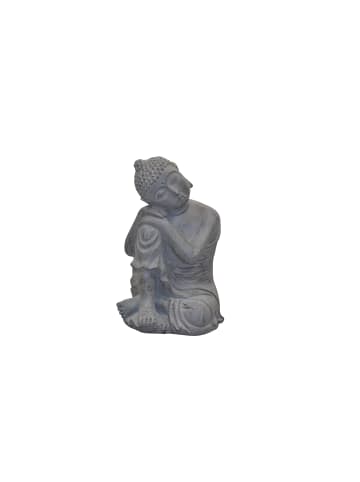 möbel-direkt Standdekoration Sitzender Buddha in grau