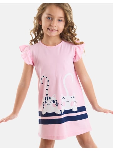 Denokids Kleid Striped Cats in Pink