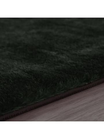KADIMA DESIGN Teppich Kurzflor waschbar Unifarben Wohnzimmer in Schwarz