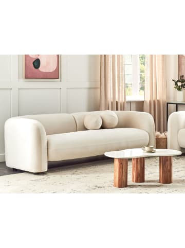Beliani 3-Sitzer Sofa LEIREN in Weiß - (W) 224 x (H) 68 x (L) 87 cm