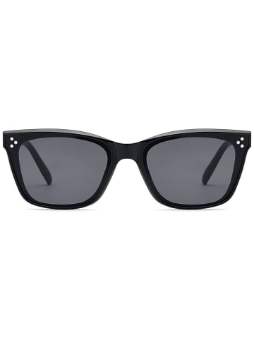 styleBREAKER Nerd Sonnenbrille in Schwarz / Grau getönt