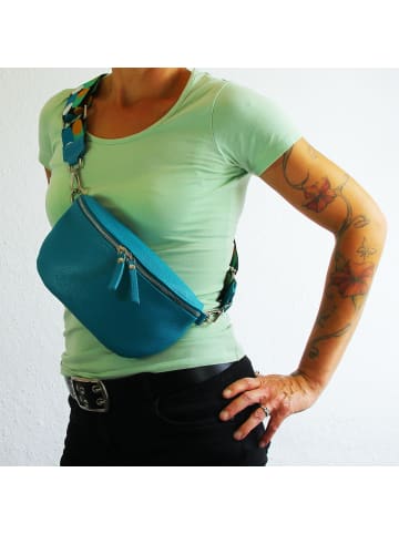 Toscanto Leder Gürteltasche Toscanto Tasche türkis, mehrfarbig ca. 25cm