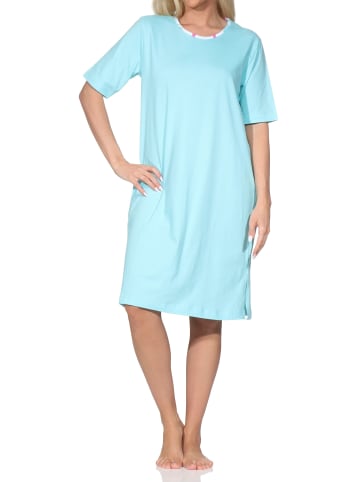 NORMANN Nachthemd kurzarm in türkis