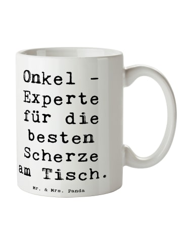 Mr. & Mrs. Panda Tasse Onkel Scherzkönig mit Spruch in Weiß