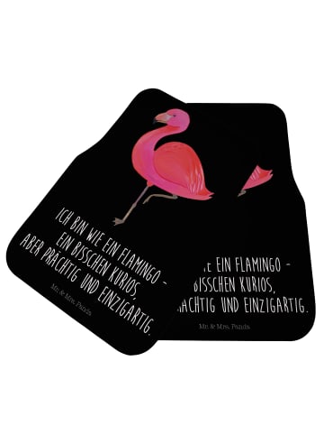 Mr. & Mrs. Panda Fußmatte Fürs Auto Flamingo Classic mit Spruch in Schwarz