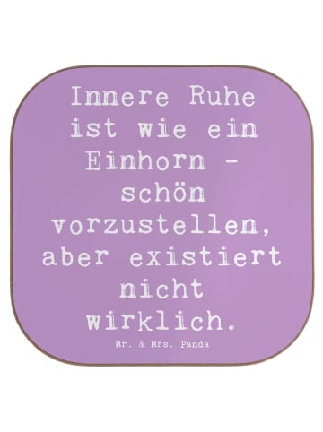 Mr. & Mrs. Panda Tassen-Untersetzer Spruch Innere Ruhe mit Spruch in Lavendeltraum