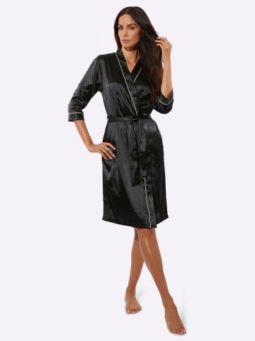 creation L Morgenmantel in schwarz-ecru