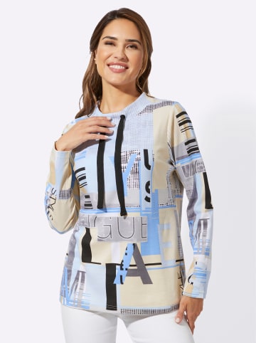 Sieh an! Sweatshirt in himmelblau-ecru-bedruckt