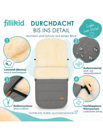 fillikid Winterfußsack Bernina Lammfell Exklusiv in Hellgrau Melange