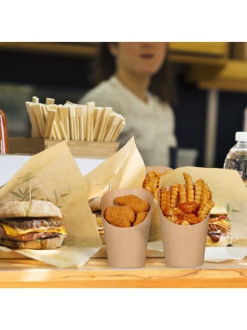 relaxdays 200 x Kraftpapier-Becher in Braum