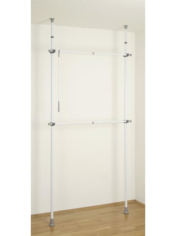 Wenko Kleiderständer Herkules Basic, Teleskopstangen für Kleiderschrank in Weiß, 11 cm