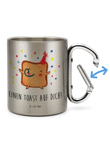 Mr. & Mrs. Panda Thermobecher Toast Party mit Spruch in Silber