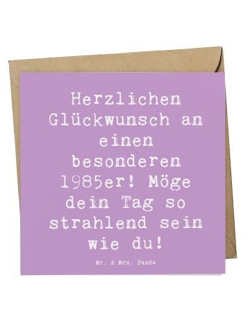 Mr. & Mrs. Panda Einladungskarte Spruch 1985 Geburtstag mit Spruch in Lavendeltraum