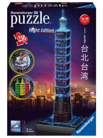 Ravensburger Taipei 101 bei Nacht 3D Puzzle 216 Teile | Erleben Sie Puzzeln in der 3....