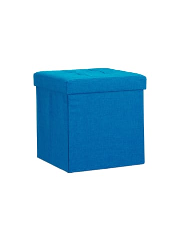 relaxdays Faltbarer Sitzhocker in Blau - (B)38 x (H)38 x (T)38 cm