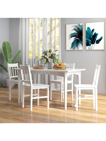 HOMCOM Esszimmerstuhl-46,5T x 41B x 85,5H cm-Weiß