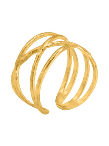 Steel_Art Mehrreihiger Ring Damen Pullu goldfarben in Goldfarben