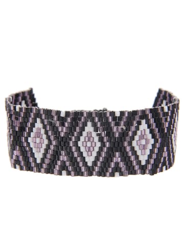 Leslii Armband in schwarz-weiß-lila