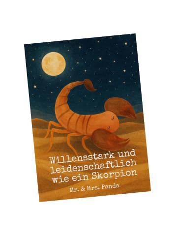 Mr. & Mrs. Panda Grußkarte Sternzeichen Skorpion Design mit Spruch in Weiß