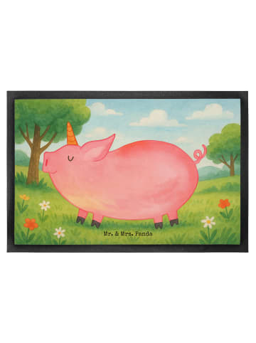 Mr. & Mrs. Panda Schmutzfangmatte Einhorn Schwein Design ohne Sp... in Weiß