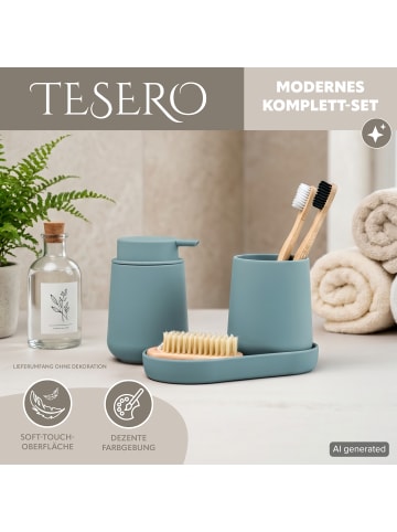 eluno Bad-Accessoires Set TESERO 3tlg. ca. 8,5 x 12 x 9 cm (B/H/T)