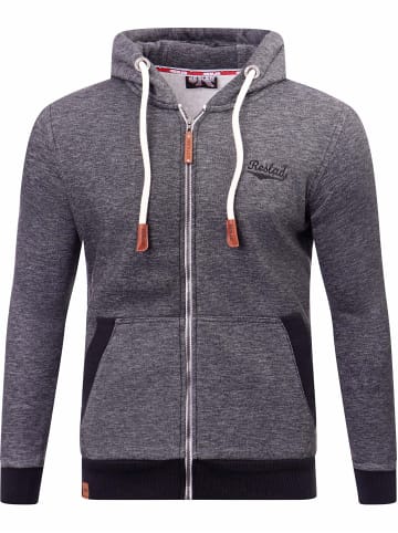 RESLAD Sweatjacke Meliert in schwarz