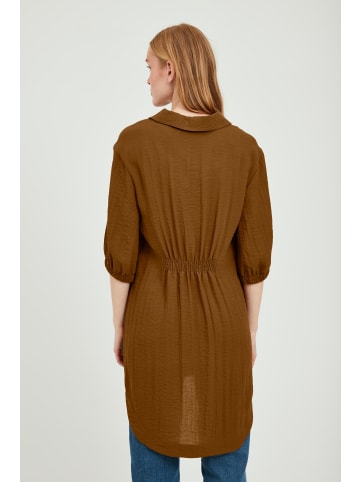 b.young Longbluse BYDELAN SHIRT TUNIC - 20810161  Tunika Longbluse mit Puffärmeln in Braun