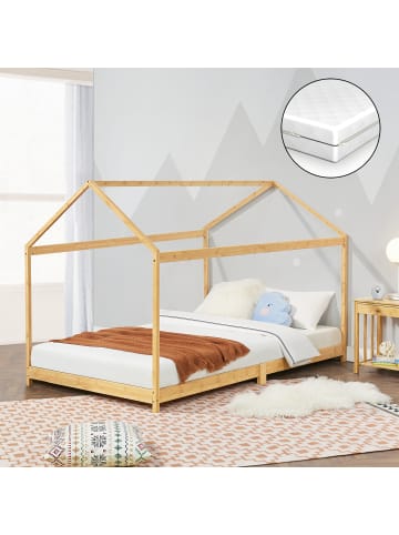 en.casa Kinderbett Vindafjord + HKSM in Beige (B)70cm (L)140cm