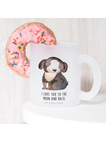 Mr. & Mrs. Panda Trinkbecher Hund Entspannen mit Spruch in Transparent