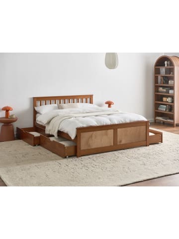 Beliani 7-tlg Doppelbett OLENDON in Braun