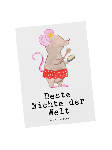 Mr. & Mrs. Panda Grußkarte Maus Beste Nichte der Welt mit Spruch in Weiß