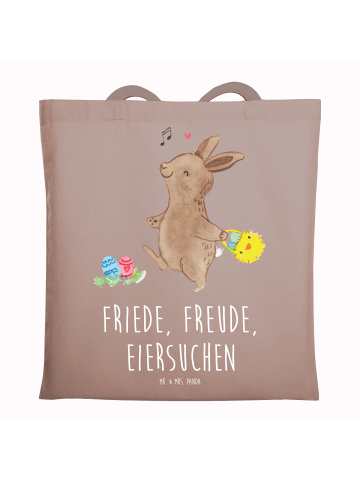 Mr. & Mrs. Panda dokumententasche Hasen Eier suchen mit Spruch in Braun Pastell