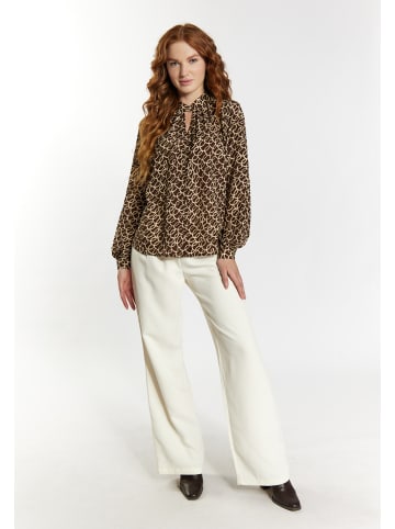 DreiMaster Damen Langarmbluse in Braun Beige