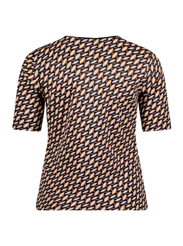 Betty Barclay Basic Shirt mit Rippenstruktur in Dark Blue/Brown