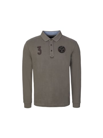 La Martina Langarm-Poloshirt MBP304 in beige