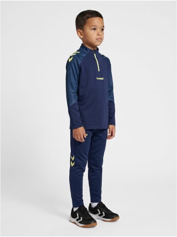 Hummel Halbreißverschluss Sweatshirt Hmlblaze Kinder in MARINE/SHADOW LIME