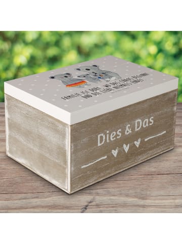 Mr. & Mrs. Panda Aufbewahrungsbox Koala Familie mit Spruch in Grau Pastell