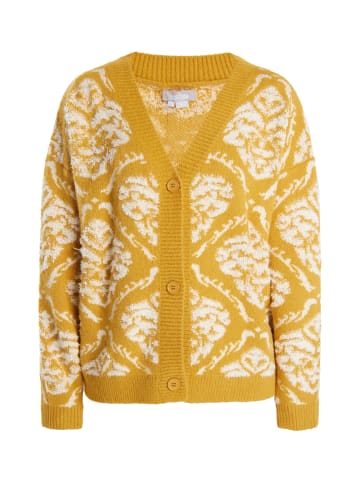 Usha Damen Strickcardigan in Curry Mehrfarbig