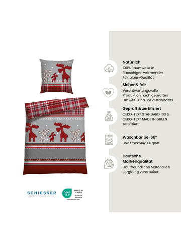 Schiesser Schiesser Bettwäscheset Salous - Feinbiber - 2-teilig in Rot