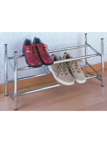 Wenko Schuhregal, ausziehbar in Silbern, (B) 23 x (H) 35 cm