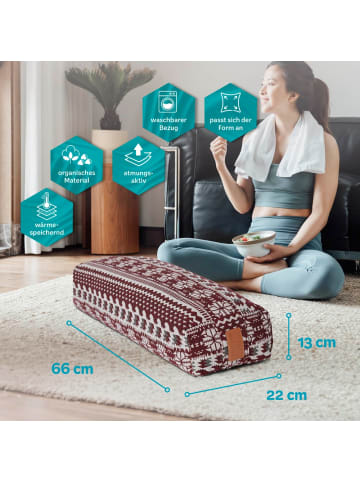 DoYourFitness Yoga-Bolster Paravati gefüllt Dinkelspelz rot/weiß eckig Style 9 rot
