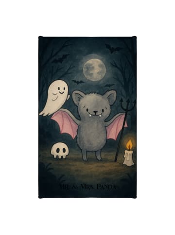 Mr. & Mrs. Panda Gästehandtuch Fledermaus Dracula Design ohne Sp... in Weiß