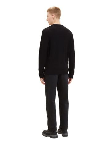 TOM TAILOR Denim Pullover STRUCTURED DOUBLELAYER in Schwarz